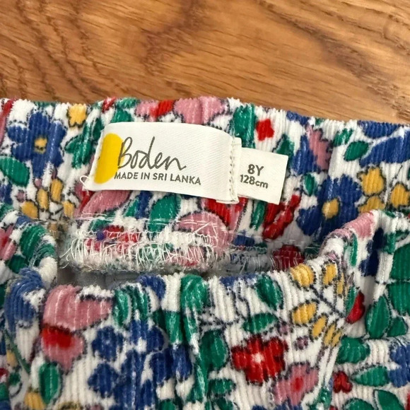 Mini Boden Liberty Floral Skinny Pull On Leggings Corduroy Pants Girls size 8Y - Picture 3 of 7
